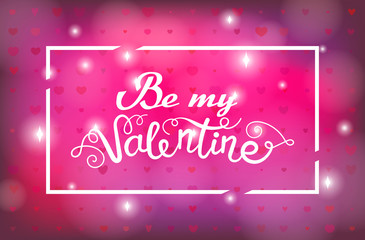 Fototapeta na wymiar Valentine card with 3D heart and calligraphy