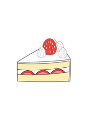 illustration of a strawberry sponge cak
