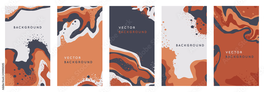 Fototapete vector set of abstract creative backgrounds in minimal trendy style with copy space for text - desig