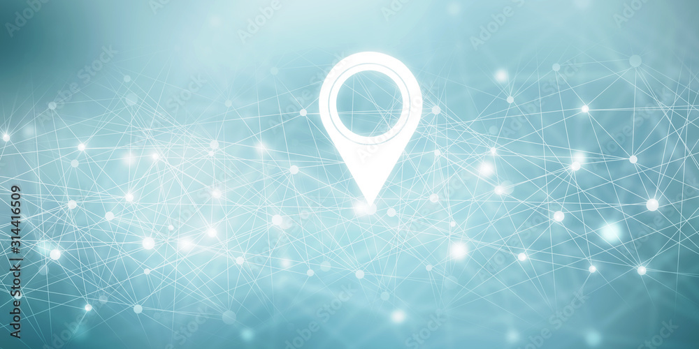Aufkleber 2d rendering red map pointer