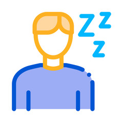 Drowsiness Man Icon Vector. Outline Drowsiness Man Sign. Isolated Contour Symbol Illustration