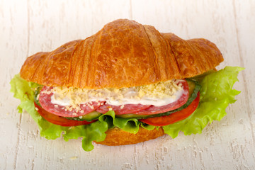 Croissant with salami