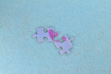 success, jigsaw, 14 february, background, blue, broken, concept, conceptual, connection, couple, crafts, date, day, disconnect, felt, female, gift, handmade, heart, love, lovers, male, man, marriage, 