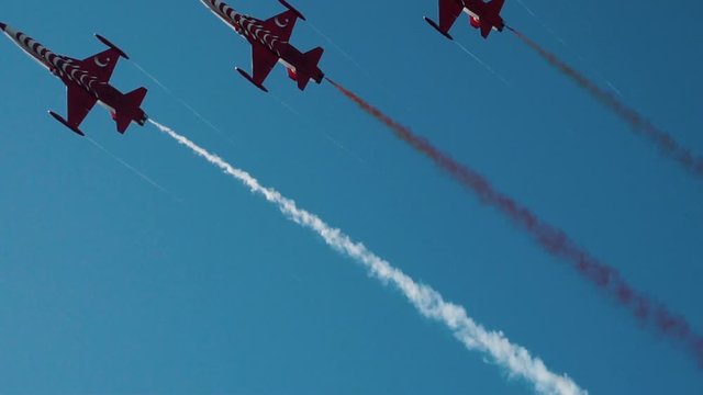 Fighter jet doing demonstrations at air show