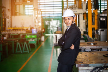 Asian engineer or businessman in industrial plants.