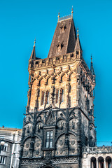 Fototapeta na wymiar Old guard tower in Prague, day time