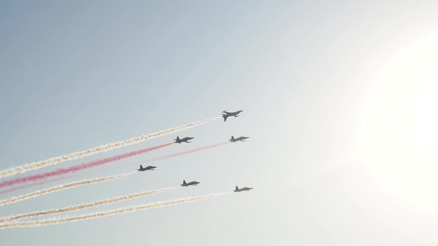 Fighter jet doing demonstrations at air show