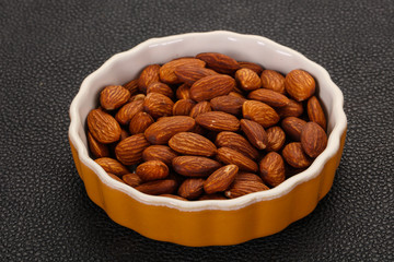 Almonds nuts heap