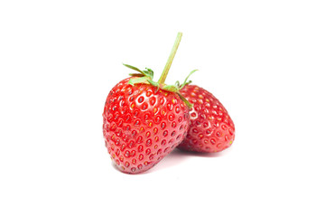 Fresh strawberries isolated on a white background