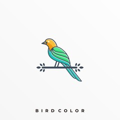 Hing Bird Illustration Vector Template.