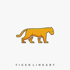 Tiger Walking Illustration Vector Template