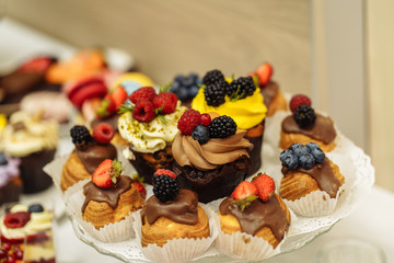 cake with fruits and berries