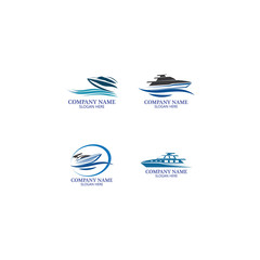 Speed Boat Logo, Logo collection set, Concept design, Symbol, Icon