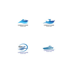 Speed Boat Logo, Logo collection set, Concept design, Symbol, Icon