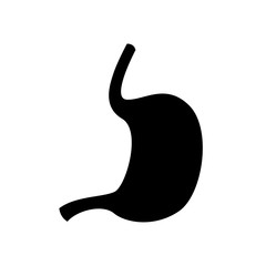  Simple flat illustration of a stomach on a white background. 