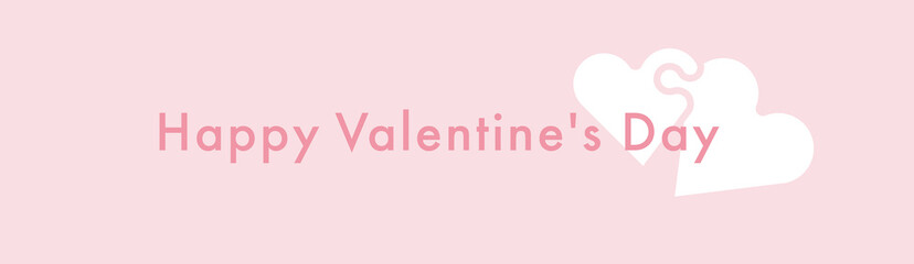 Valentines Day pink wallpaper with puzzle hearts