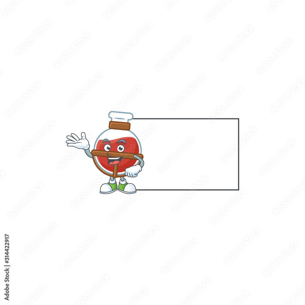 Wall mural Smiley red potion with whiteboard cartoon character design