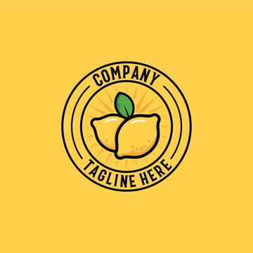 Lemon logo. Fresh lemon fruits on summer season. juice, citrus, lime, vector, drink, diet, creative, concept, design, element, florida, food, fresh, freshness, graphic, health, healthy