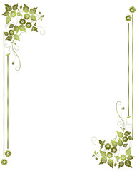 Frame with border, green flowers.