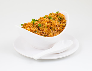 Vegetarian Fried Rice Or Pulav is a Dish of Cooked Rice That Has Been Stir-Fried in a Wok or a Frying Pan And is Usually Mixed with Other Ingredients
