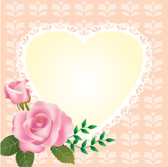 Rose heart frame and background
