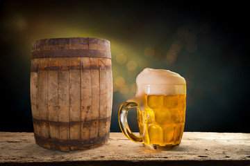 mug of beer on dark background beer, glass, foam,