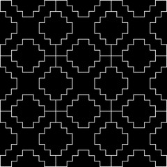 Black x symbol repeat pattern background vector. Geometric cross sign on black background.