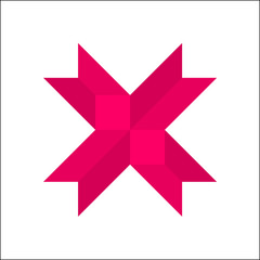 Pink 3d x mark symbol or cross sign on white background vector.