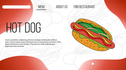 Fast food web site template. landing page design for website and mobile site.