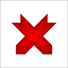 Red 3d x mark symbol or cross sign on white background vector.