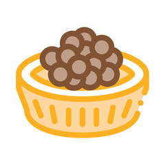 Caviar In Basket Icon Vector. Outline Caviar In Basket Sign. Isolated Contour Symbol Illustration