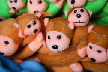 Monkey dolls sold in the market.