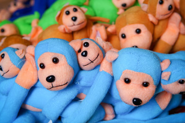 Monkey dolls sold in the market.