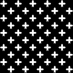 White cross sign or plus symbol repeat pattern on black background vector. Cross logo background.