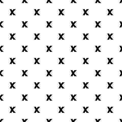 Black x alphabet or cross symbol repeat pattern on black background vector. Cross logo background.