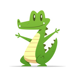 Cartoon crocodile vector isolated illustration