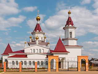 Fototapeta premium New white christian village church