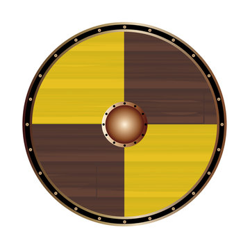Round Viking Shield With Large Squares