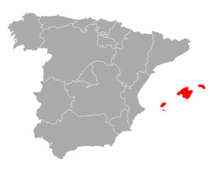 Karte von Balearen in Spanien