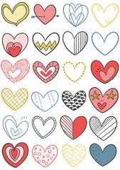 0025 hand drawn scribble hearts