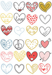 0026 hand drawn scribble hearts