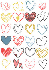 0028 hand drawn scribble hearts