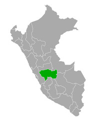 Fototapeta premium Karte von Junin in Peru
