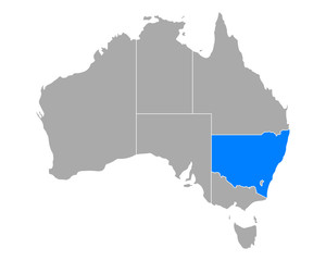 Fototapeta premium Karte von New South Wales in Australien