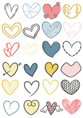 0040 hand drawn scribble hearts