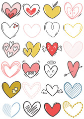Obraz na płótnie Canvas 0041 hand drawn scribble hearts