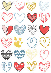 0042 hand drawn scribble hearts