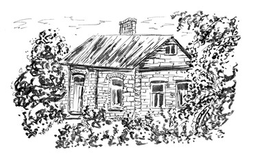 sketch of house