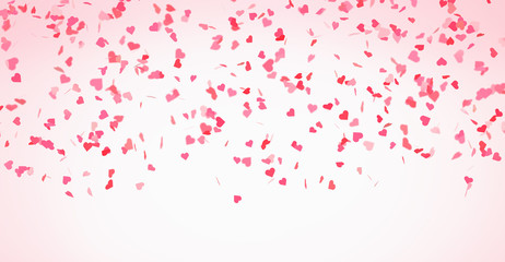 Red falling hearts Valentine day background