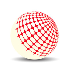 dotted net ball ivory red white